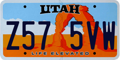UT license plate Z575VW
