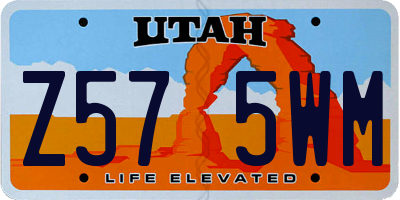 UT license plate Z575WM