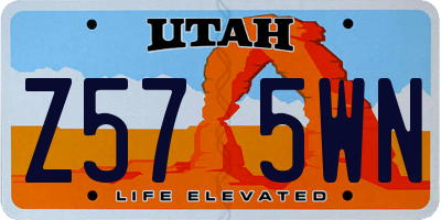 UT license plate Z575WN