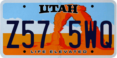 UT license plate Z575WQ
