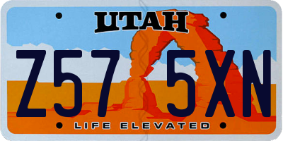 UT license plate Z575XN
