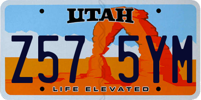 UT license plate Z575YM
