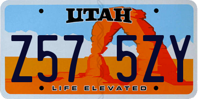 UT license plate Z575ZY