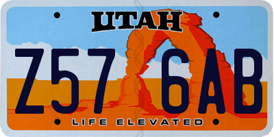 UT license plate Z576AB
