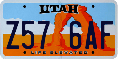 UT license plate Z576AF