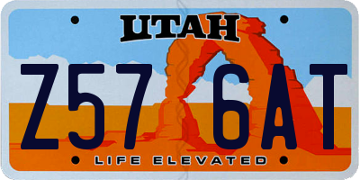 UT license plate Z576AT