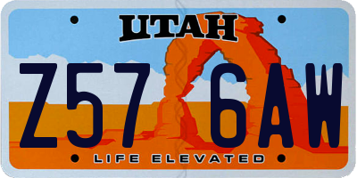 UT license plate Z576AW