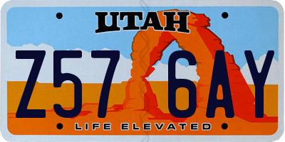 UT license plate Z576AY