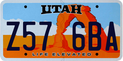 UT license plate Z576BA