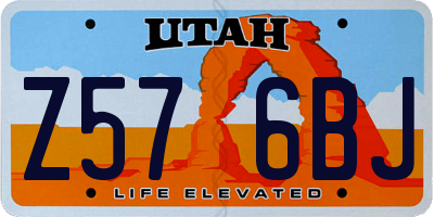 UT license plate Z576BJ