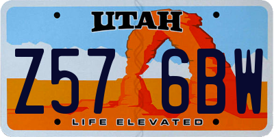 UT license plate Z576BW