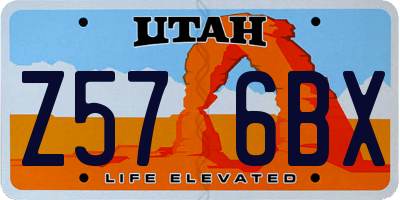 UT license plate Z576BX