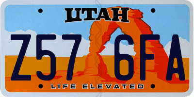 UT license plate Z576FA