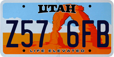 UT license plate Z576FB