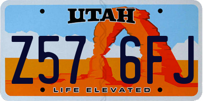 UT license plate Z576FJ
