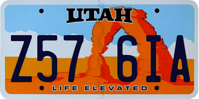 UT license plate Z576IA