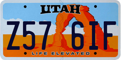 UT license plate Z576IF
