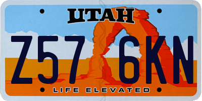 UT license plate Z576KN