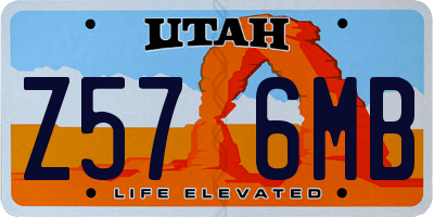 UT license plate Z576MB