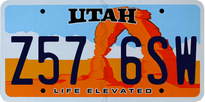 UT license plate Z576SW