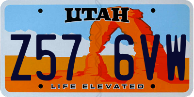 UT license plate Z576VW