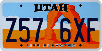 UT license plate Z576XF