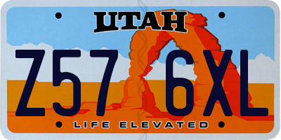 UT license plate Z576XL