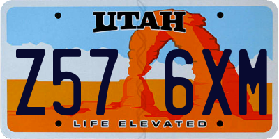 UT license plate Z576XM