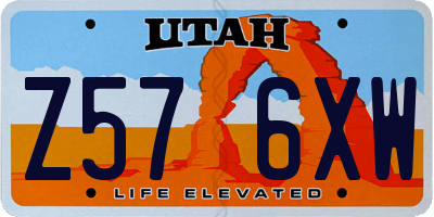 UT license plate Z576XW
