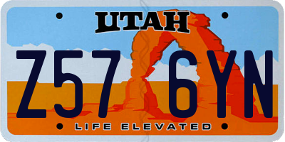 UT license plate Z576YN