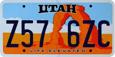 UT license plate Z576ZC