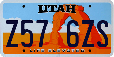 UT license plate Z576ZS