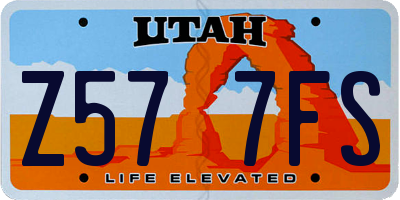 UT license plate Z577FS