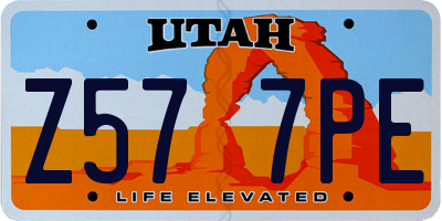 UT license plate Z577PE