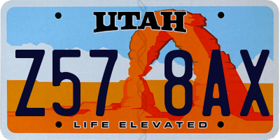 UT license plate Z578AX