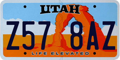 UT license plate Z578AZ