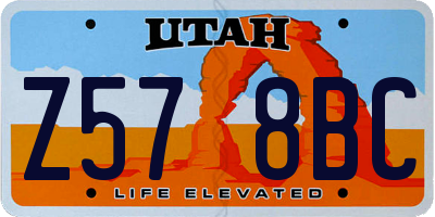 UT license plate Z578BC