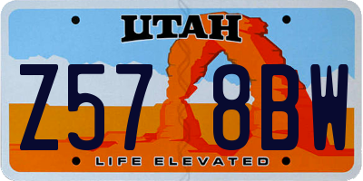 UT license plate Z578BW