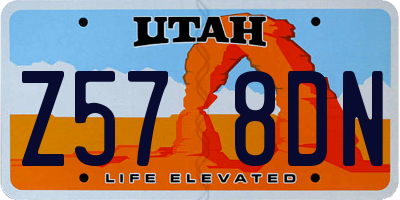 UT license plate Z578DN
