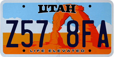 UT license plate Z578FA