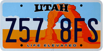 UT license plate Z578FS