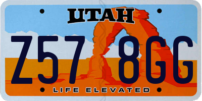 UT license plate Z578GG