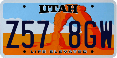 UT license plate Z578GW