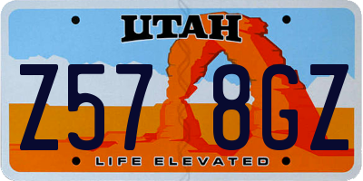 UT license plate Z578GZ