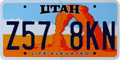 UT license plate Z578KN