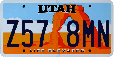 UT license plate Z578MN