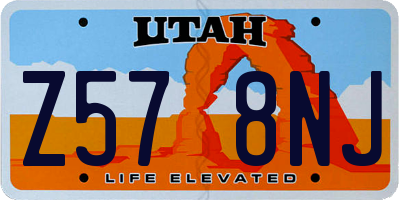 UT license plate Z578NJ