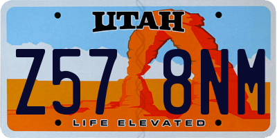 UT license plate Z578NM