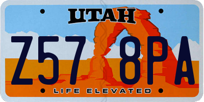 UT license plate Z578PA