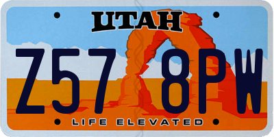 UT license plate Z578PW